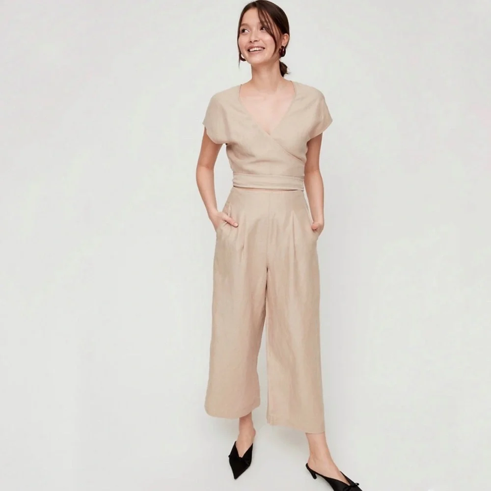ARITZIA Wilfred Cairo Brax Linen Jumpsuit US 0 - Picture 5 of 11